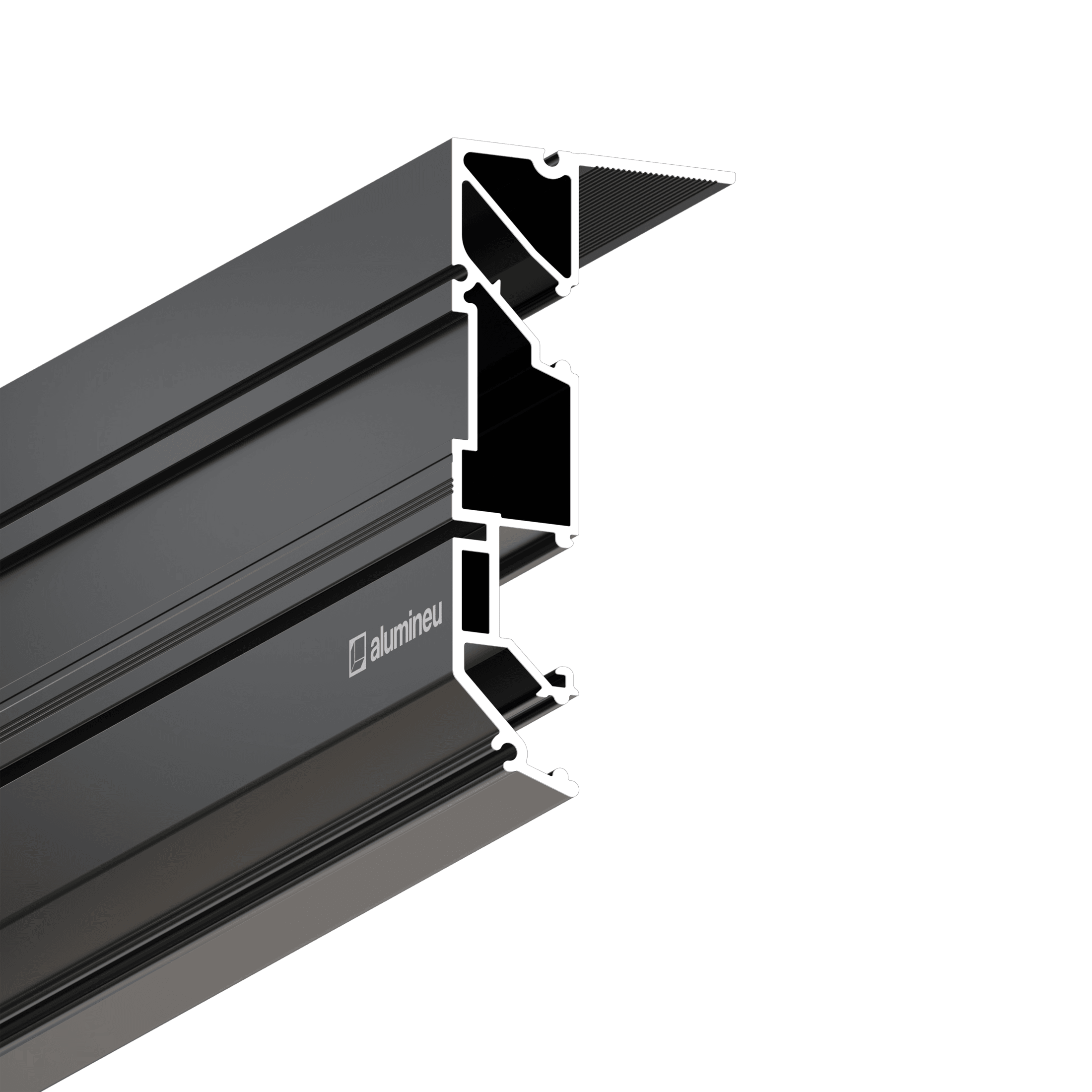 Close-up STRATOS X706, twee-niveaus profiel, Zwart mat