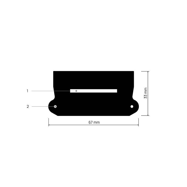 Doorsnede ENDCAPP Y203 met maatvoering