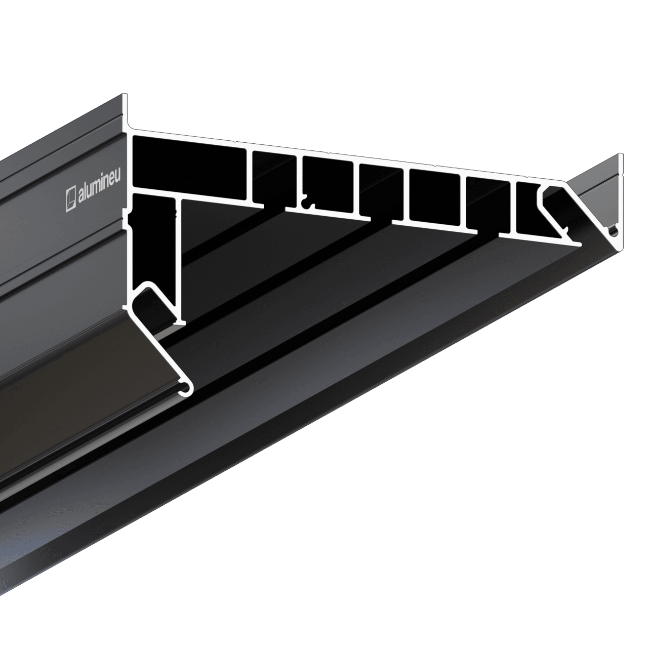 Close-up CURTINA X403, gordijnprofiel, Zwart mat