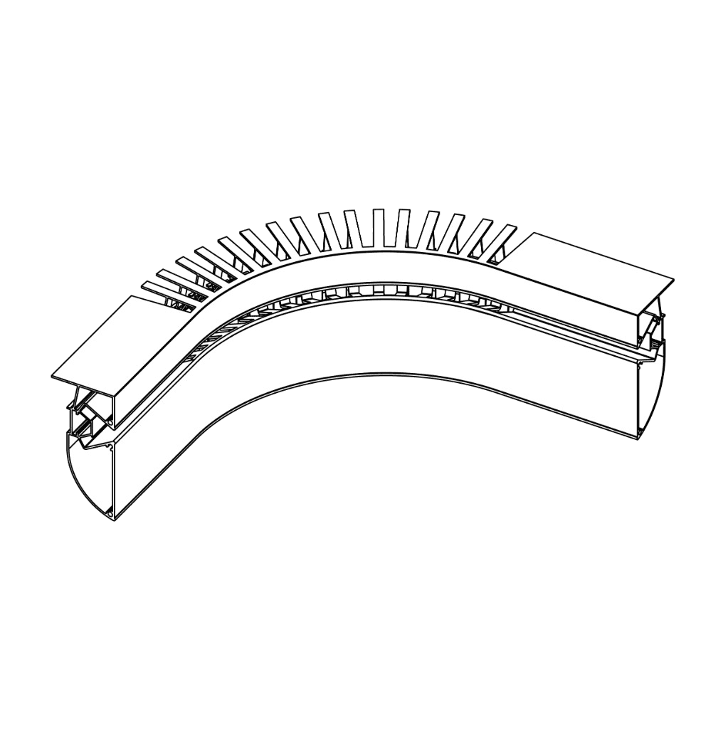 STRATOS NX702 Gelaste binnenhoek (radius) voor spanplafonds, Onbehandeld