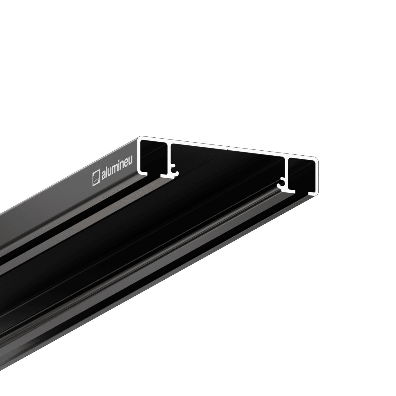 Close-up CURTINA X406, gordijnprofiel, Zwart mat