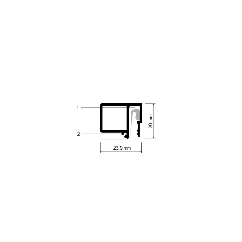 Doorsnede CLASSIX X101 met maatvoering