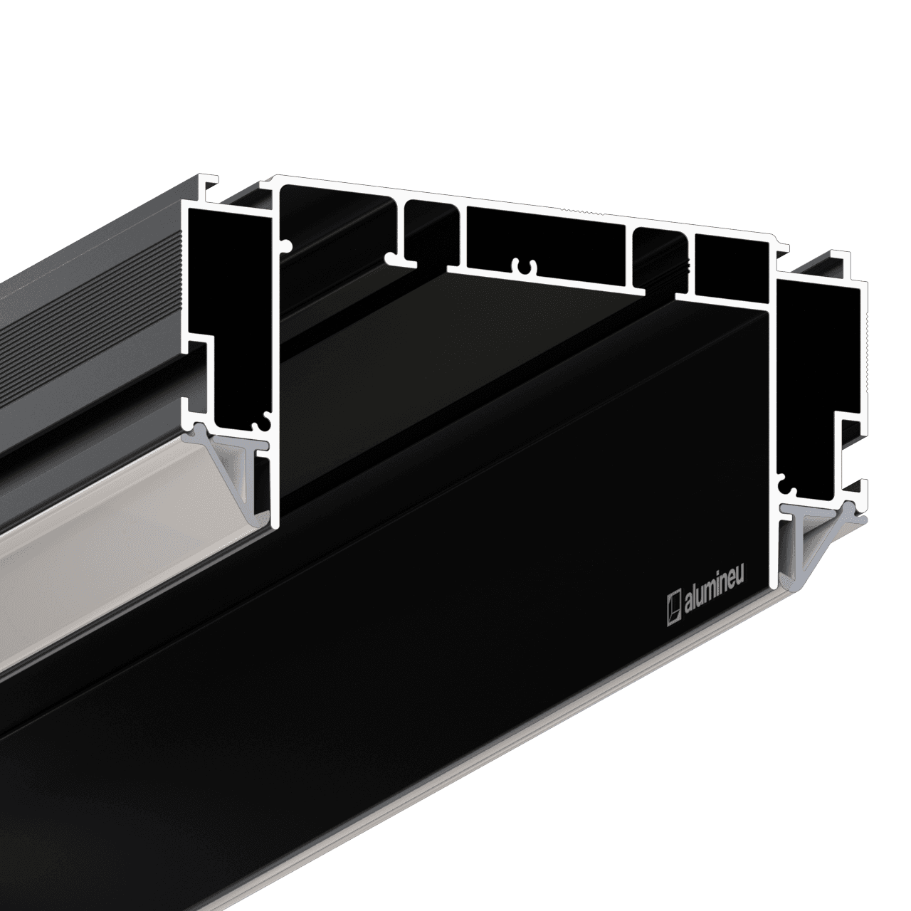 Close-up TISSURE Z405, gordijnprofiel, Zwart mat