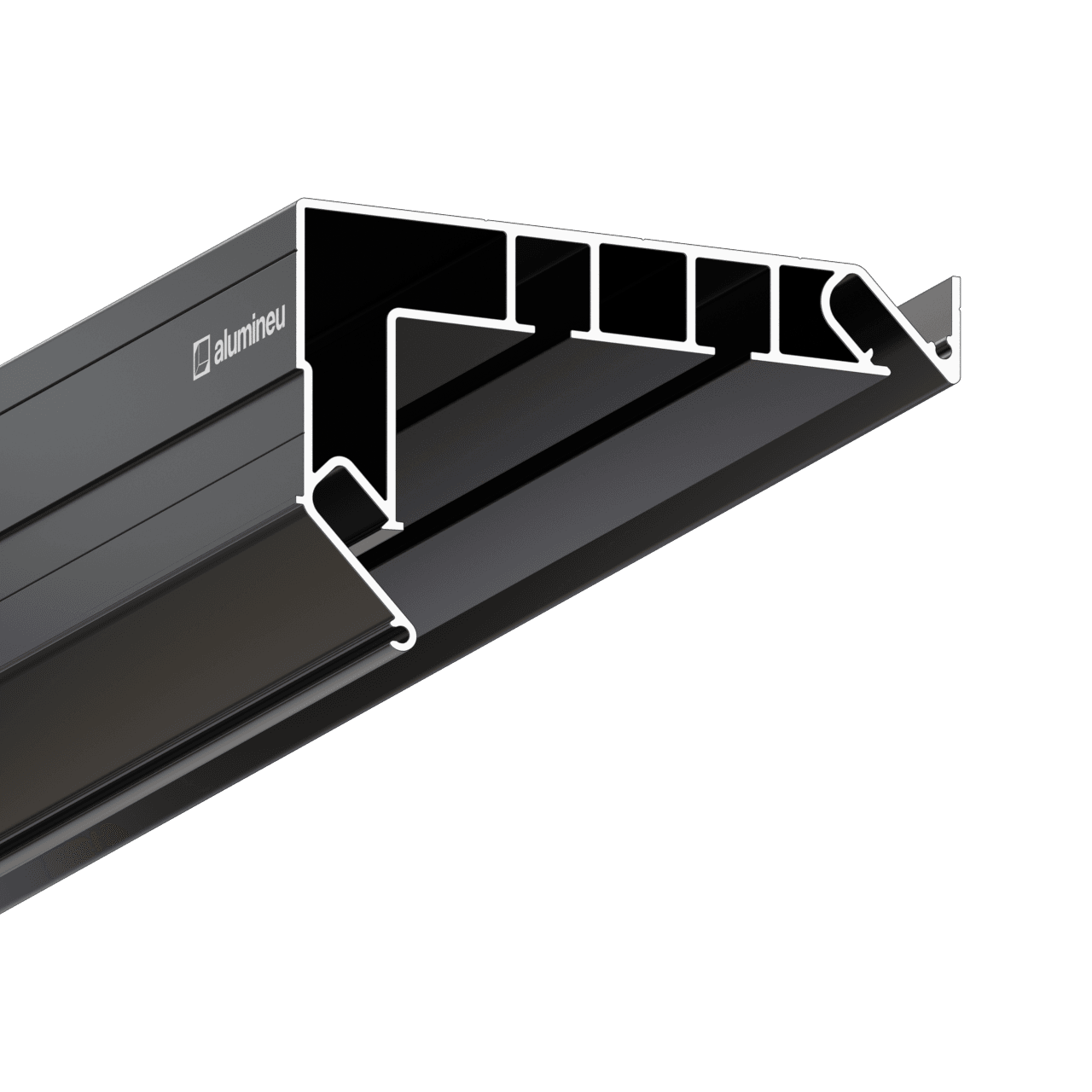 Close-up CURTINA X402, gordijnprofiel, Zwart mat