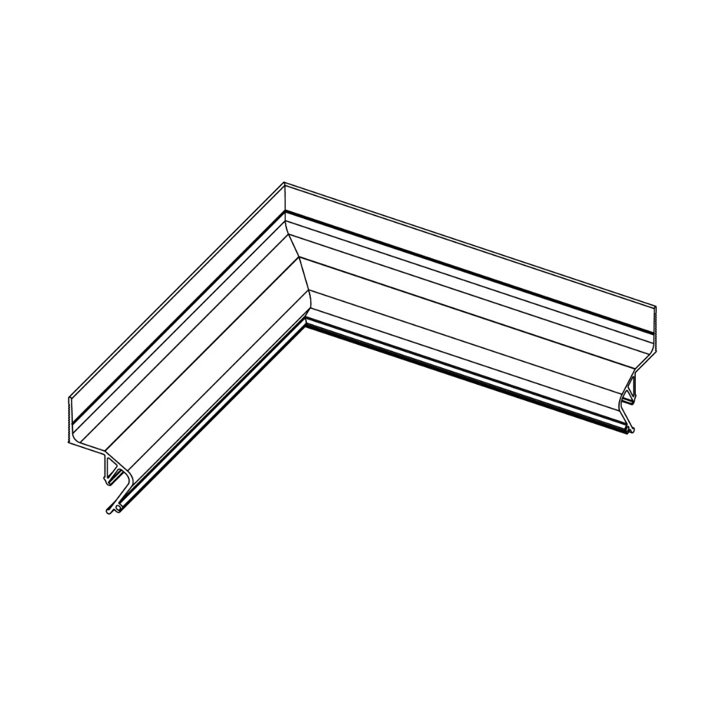 FLOATIA NX302 Gelaste binnenhoek voor spanplafonds, Onbehandeld