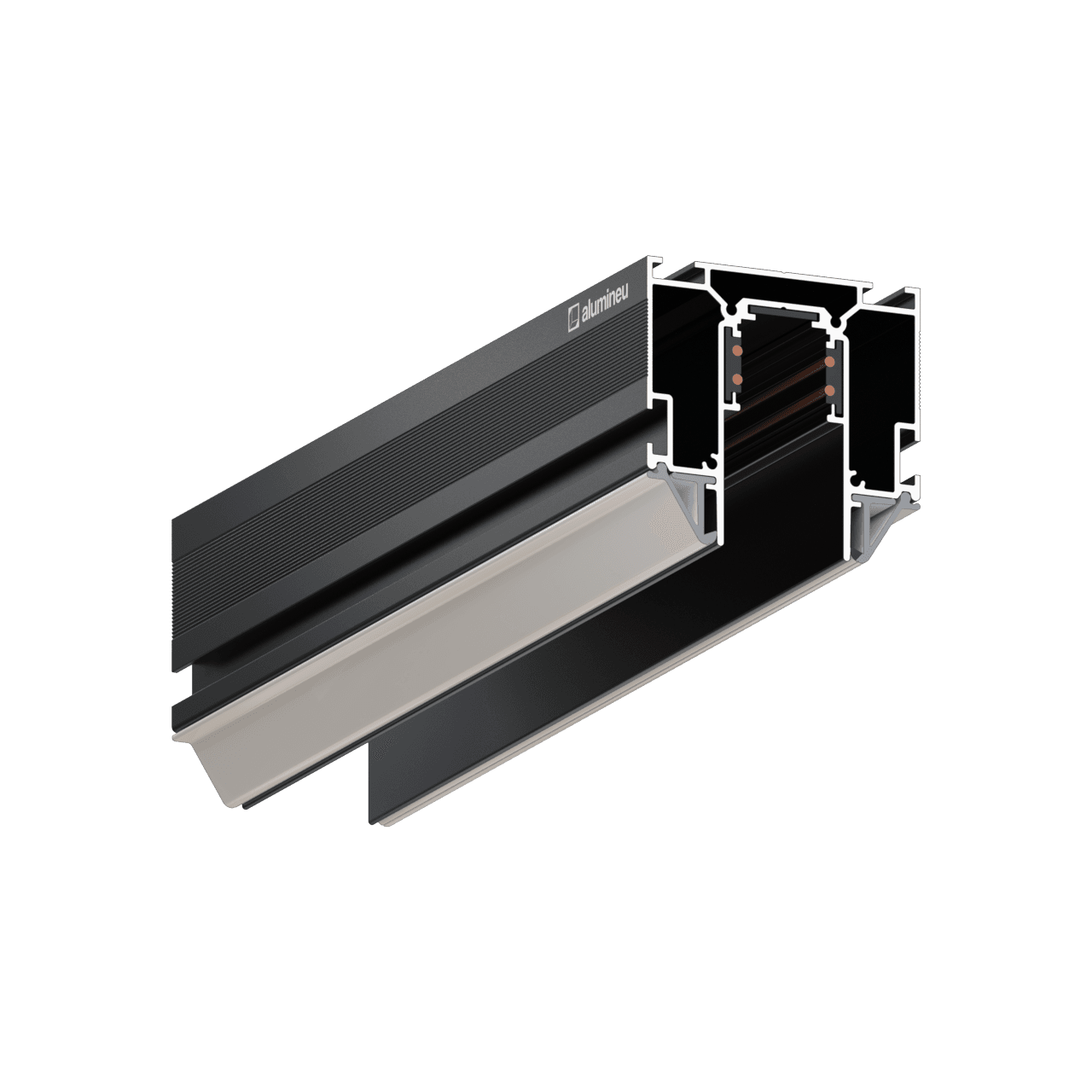 VOLTIVA Z501 railprofiel voor spanplafonds, Zwart mat
