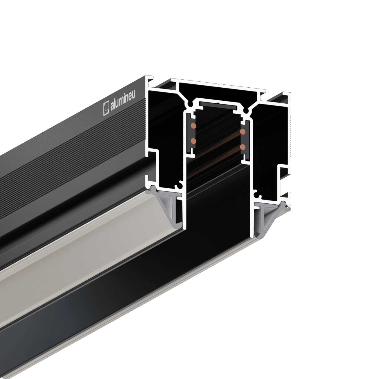 Close-up VOLTIVA Z501, railprofiel, Zwart mat