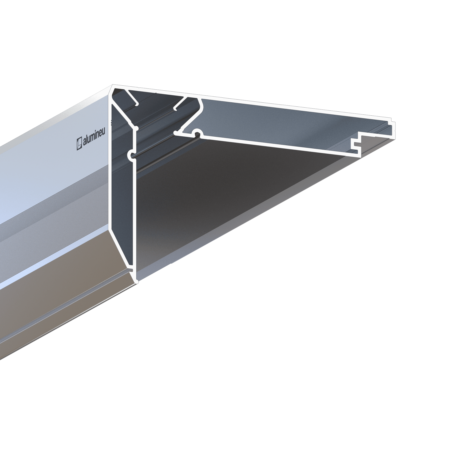 Close-up CURTINA X408, gordijnprofiel, Onbehandeld