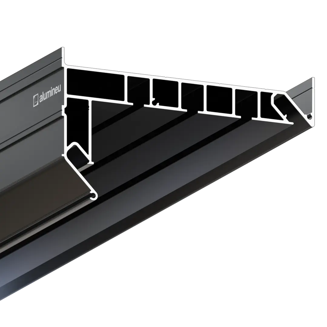 Profiel CURTINA X403, Zwart mat, close-up