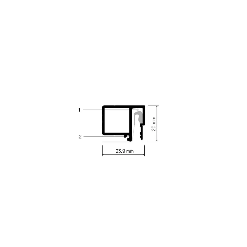 Profiel CLASSIX X101, doorsnede met maatvoering