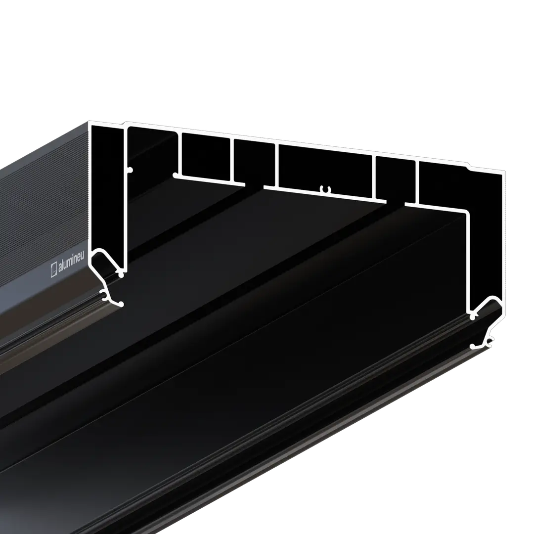 Profiel CURTINA X405 M, Zwart mat, close-up