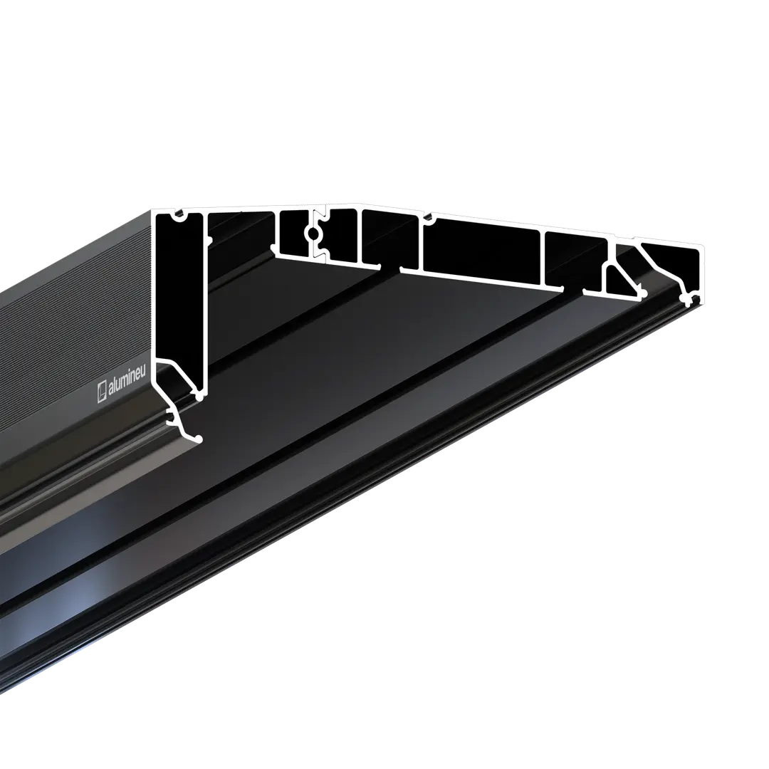 Profiel CURTINA X412, Zwart mat, close-up