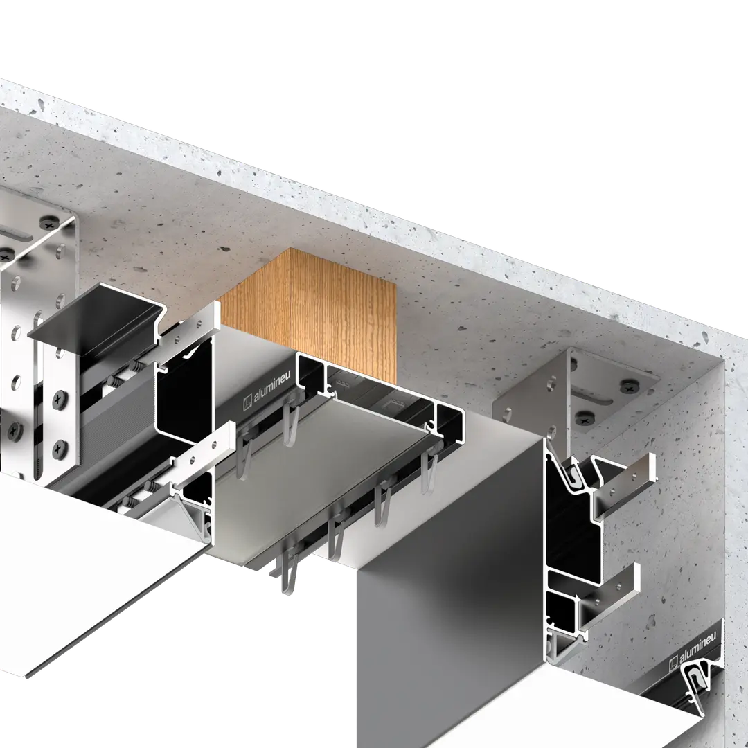 Profiel CURTINA X406, Zwart mat, montage in een spanplafond