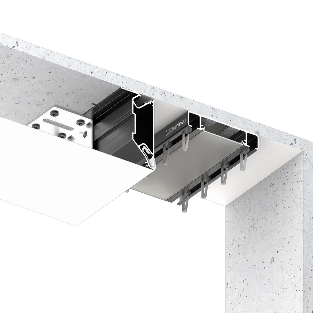 Profiel CURTINA X406, Zwart mat, montage in een spanplafond
