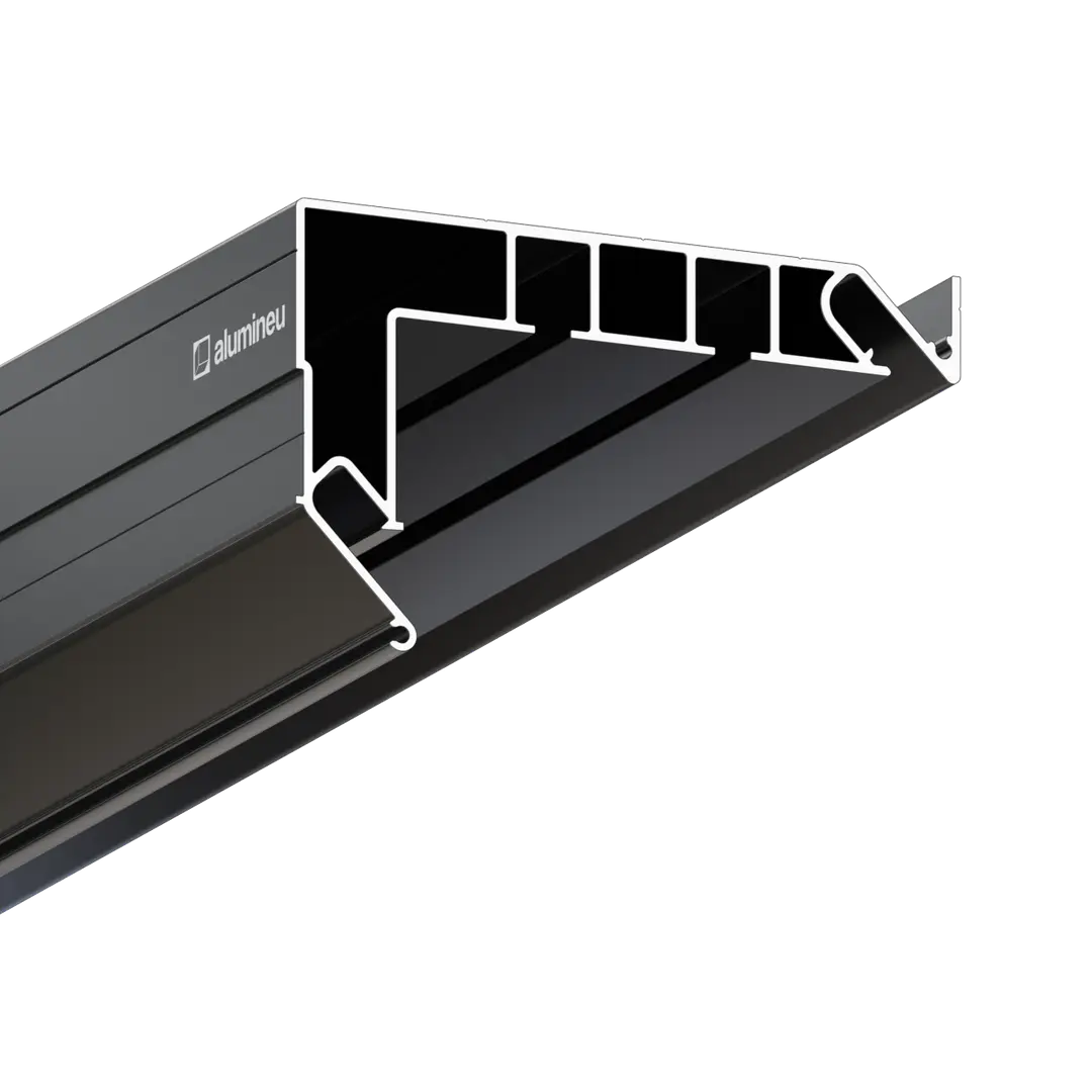 Profiel CURTINA X402, Zwart mat, close-up